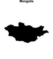Mongolia blank outline map design vector