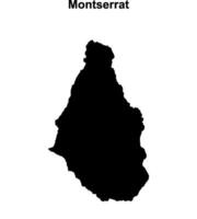 Montserrat blank outline map design vector