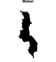 Malawi blank outline map design vector