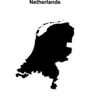 Netherlands blank outline map design vector