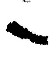 Nepal blank outline map design vector