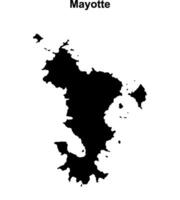 mayotte blanco contorno mapa diseño vector