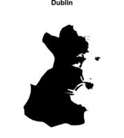 Dublin outline map vector