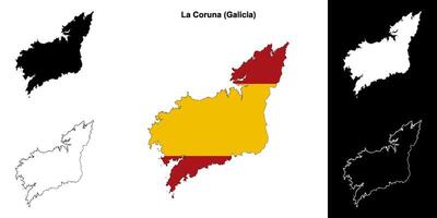 la coruña provincia contorno mapa conjunto vector