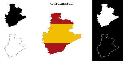 Barcelona provincia contorno mapa conjunto vector