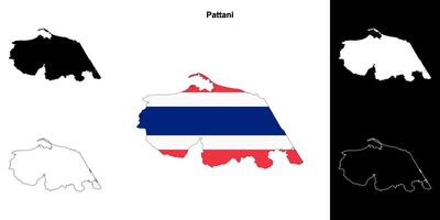 pattani provincia contorno mapa conjunto vector