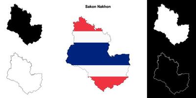 sakon nakhon provincia contorno mapa conjunto vector
