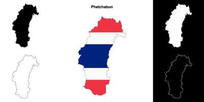 phetchabun provincia contorno mapa conjunto vector