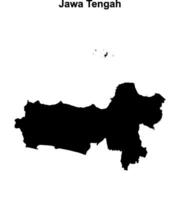 Jawa Tengah outline map vector