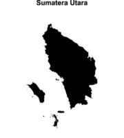 Sumatera Utara outline map vector