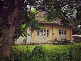 Abandoned residence view in Surakarta, Indonesia photo