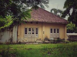 abandoned residence view in Surakarta, Indonesia photo