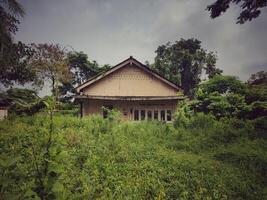 Abandoned residence view in Surakarta, Indonesia photo