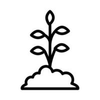 plant icon or logo illustration outline black style vector