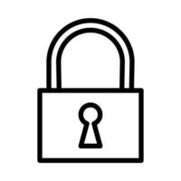 lock icon or logo illustration outline black style vector