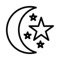 Luna icono o logo ilustración contorno negro estilo vector