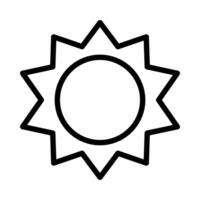 sun icon or logo illustration outline black style vector