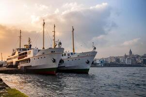 Classic passenger ferries, one of the symbols of Istanbul photo