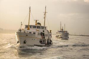 Classic passenger ferries, one of the symbols of Istanbul photo