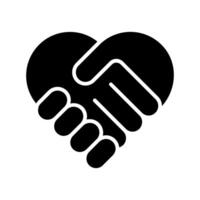 Handshake set icon. Heart shaped handshake, unity, cooperation, partnership, agreement, collaboration, alliance, teamwork, mutual respect, political alliance, community bond, social harmony. vector