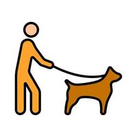 Assistance set icon. Person walking guide dog, harness, helping visually impaired, support, service animal, independence, navigation, mobility aid, disability assistance, companion, training. vector