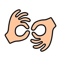 Sign language line icon. Deaf, dumb, deaf-mute, speech, gesture, disabled person, people with disabilities, medicine, ableism, handicapped, Disability Rights Movement. vector