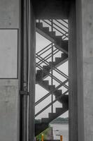 an industrial concrete staircase on the Bengawan Solo River dam building photo