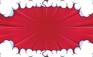 a red background with a white cloud ornament vector