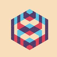 Geometric object with riso print effect. . Graphic element for fabric, textile, clothing, wrapping paper, wallpaper, poster. Graphic element. Perfect For your own decoration or design vector