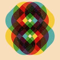 Geometric object with riso print effect. Graphic element for fabric, textile, clothing, wrapping paper, wallpaper, poster. Graphic element. Perfect For your own decoration or design vector