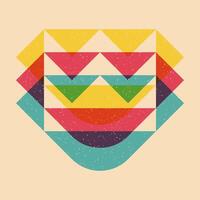 Geometric object with riso print effect. Graphic element for fabric, textile, clothing, wrapping paper, wallpaper, poster. Graphic element. Perfect For your own decoration or design vector