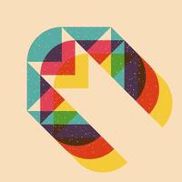 Geometric object with riso print effect. Graphic element for fabric, textile, clothing, wrapping paper, wallpaper, poster. Graphic element. Perfect For your own decoration or design vector