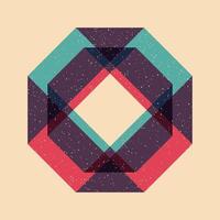 Geometric object with riso print effect. Graphic element for fabric, textile, clothing, wrapping paper, wallpaper, poster. Graphic element. Perfect For your own decoration or design vector