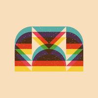 Geometric object with riso print effect. Graphic element for fabric, textile, clothing, wrapping paper, wallpaper, poster. Graphic element. Perfect For your own decoration or design vector