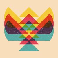 Geometric object with riso print effect. Graphic element for fabric, textile, clothing, wrapping paper, wallpaper, poster. Graphic element. Perfect For your own decoration or design vector