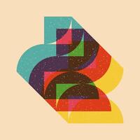 Geometric object with riso print effect. Graphic element for fabric, textile, clothing, wrapping paper, wallpaper, poster. Graphic element. Perfect For your own decoration or design vector