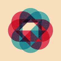Geometric object with riso print effect. Graphic element for fabric, textile, clothing, wrapping paper, wallpaper, poster. Graphic element. Perfect For your own decoration or design vector