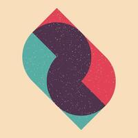 Geometric object with riso print effect. Graphic element for fabric, textile, clothing, wrapping paper, wallpaper, poster. Graphic element. Perfect For your own decoration or design vector