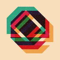 Geometric object with riso print effect. Graphic element for fabric, textile, clothing, wrapping paper, wallpaper, poster. Graphic element. Perfect For your own decoration or design vector
