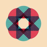 Geometric object with riso print effect. Graphic element for fabric, textile, clothing, wrapping paper, wallpaper, poster. Graphic element. Perfect For your own decoration or design vector
