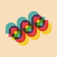 Geometric object with riso print effect. Graphic element for fabric, textile, clothing, wrapping paper, wallpaper, poster. Graphic element. Perfect For your own decoration or design vector