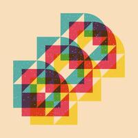 Geometric object with riso print effect. Graphic element for fabric, textile, clothing, wrapping paper, wallpaper, poster. Graphic element. Perfect For your own decoration or design vector