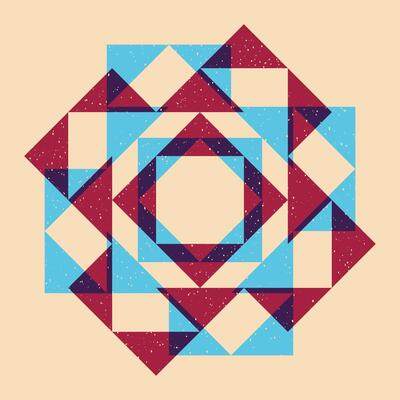 Geometric object with riso print effect. Graphic element for fabric, textile, clothing, wrapping paper, wallpaper, poster. Graphic element. Perfect For your own decoration or design