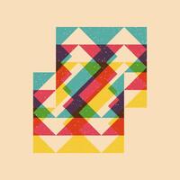 Geometric object with riso print effect. Graphic element for fabric, textile, clothing, wrapping paper, wallpaper, poster. Graphic element. Perfect For your own decoration or design vector