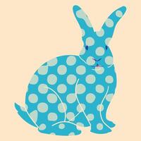 Rabbit. illustration in a minimalist style with Riso print effect. Graphic element for design, print, sticker, party decoration, logo, emblem, magazine prints or journal article, t-shirt design vector