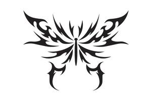 Neo tribal tattoo butterfly. Abstract ethnic shape in gothic style. Individual designer element for decorating vector