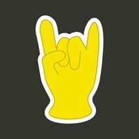 Hand showing gesture. Sticker. Colored flat style. illustration vector