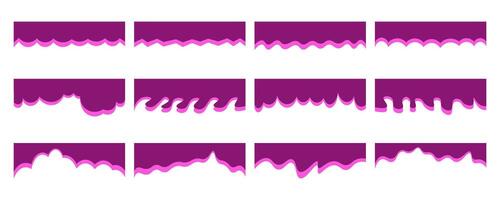 Set of dividers shape templates. Modern separator header for website and app. Curve lines, wave collection of abstract design element for top and bottom page web site vector