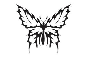 Neo tribal tattoo butterfly. Abstract ethnic shape in gothic style. Individual designer element for decorating vector