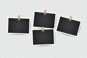Photo frame blank set with background vector
